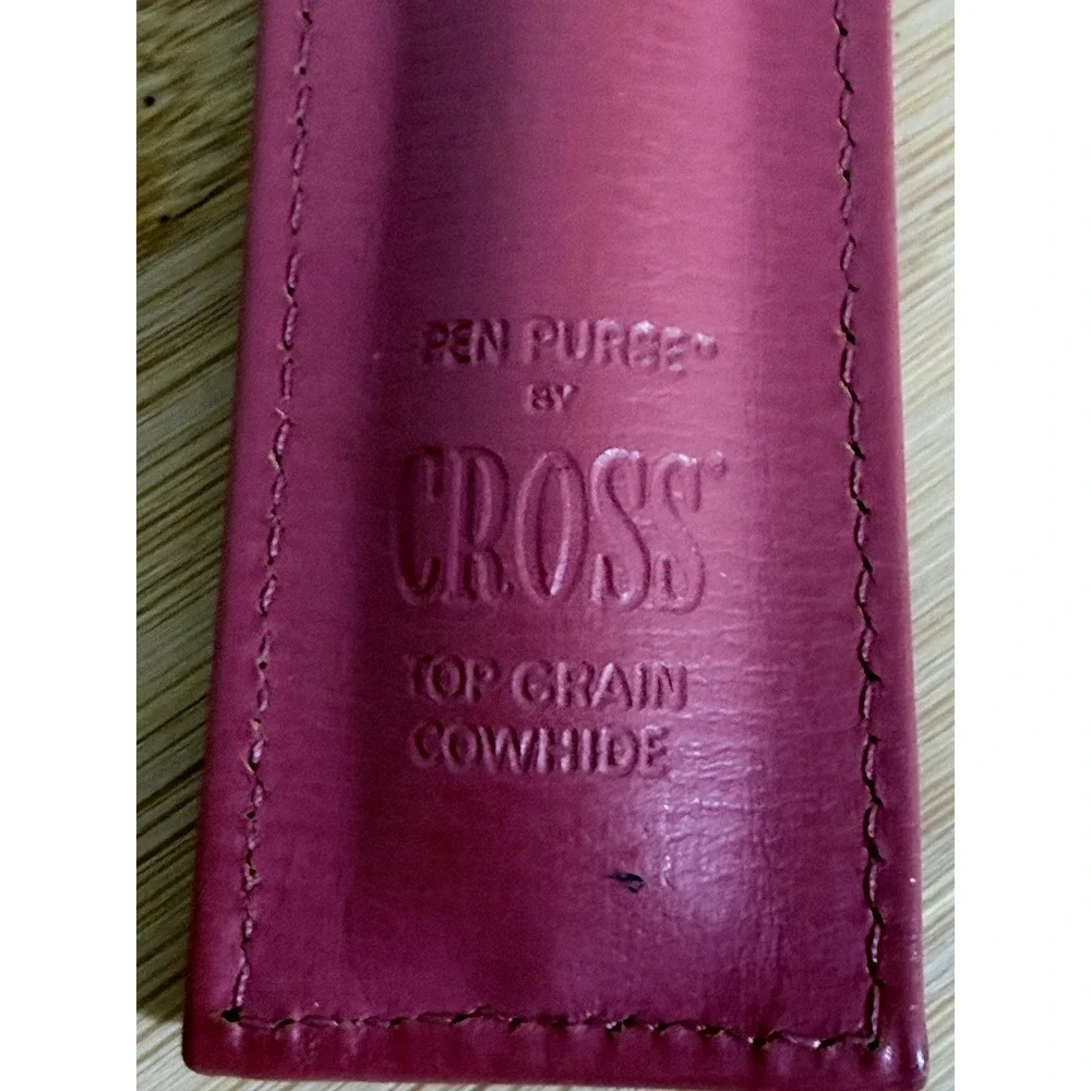 Vintage Cross 1/20 14KT Gold Filled Ballpoint Pen with Pink Leather Rose Sleeve